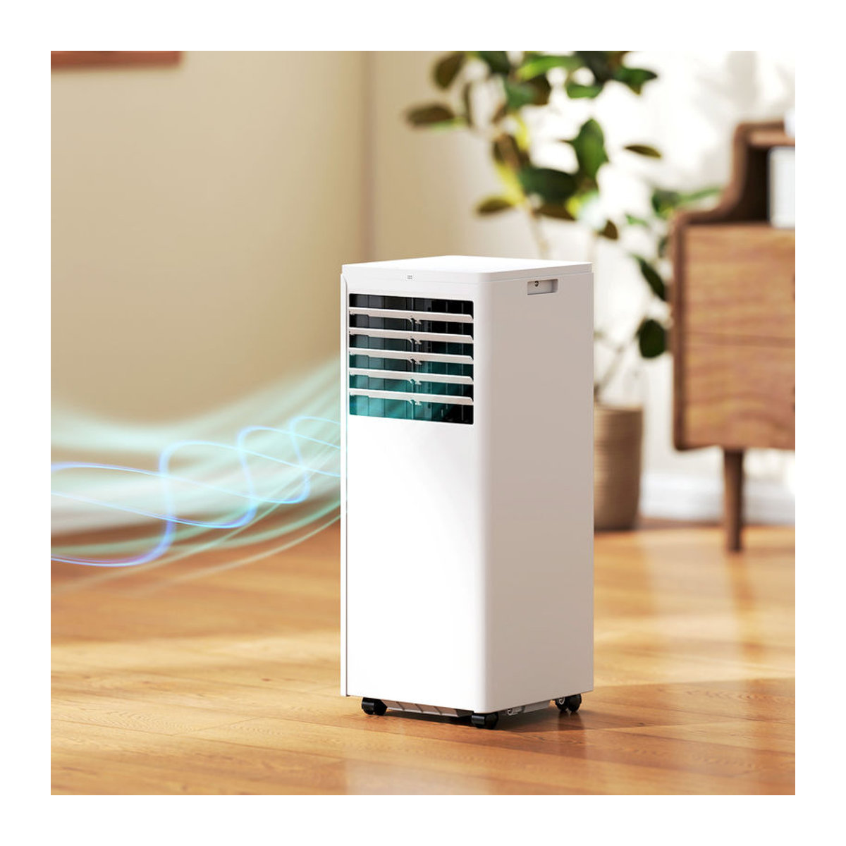 HOMCOM Mobiles Klimagerät 4-in-1 in Weiß mit 7000 BTU, 780W, Kühlen, Ventilieren, Entfeuchten und Schlafmodus inklusive Fernbedienung und Fensterkit für Räume bis 30 m2 - Bild 2