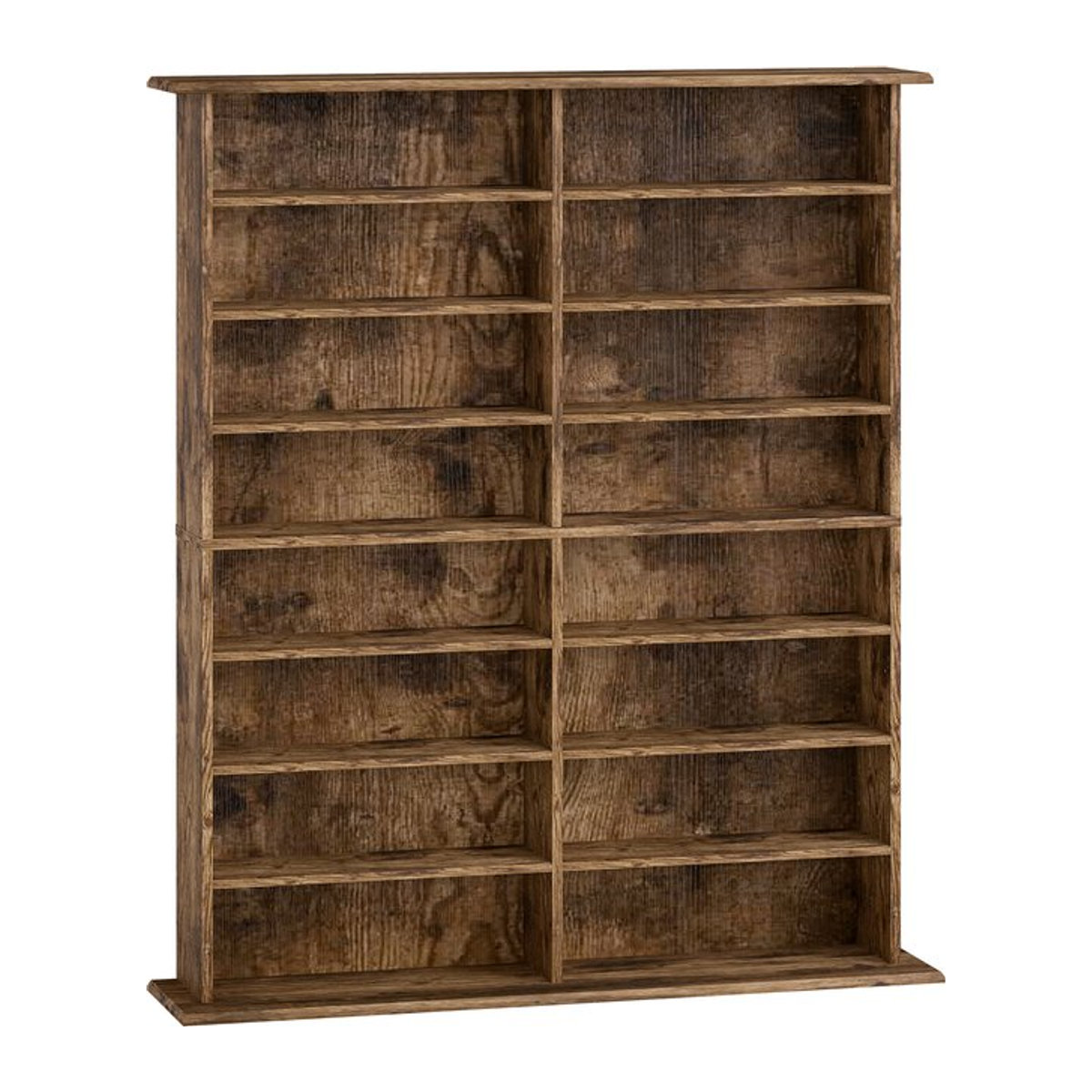 HOMCOM Multimedia-Regal für CD und DVD in Braun mit 16 Fächern und 12 verstellbaren Einlegeböden, B/T/H: 106,5 x 24 x 126,3 cm - Bild 1