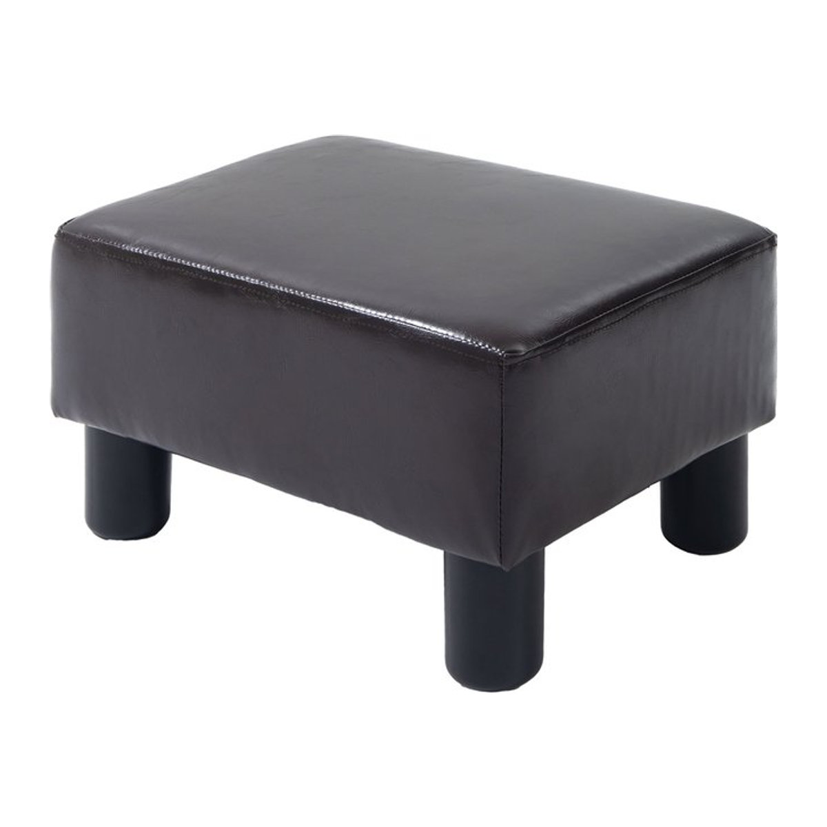 HOMCOM Polsterhocker aus Kunstleder in Braun, moderner Ottoman mit Holzgestell, B/T/H: 30 x 30 x 24 cm - Bild 1