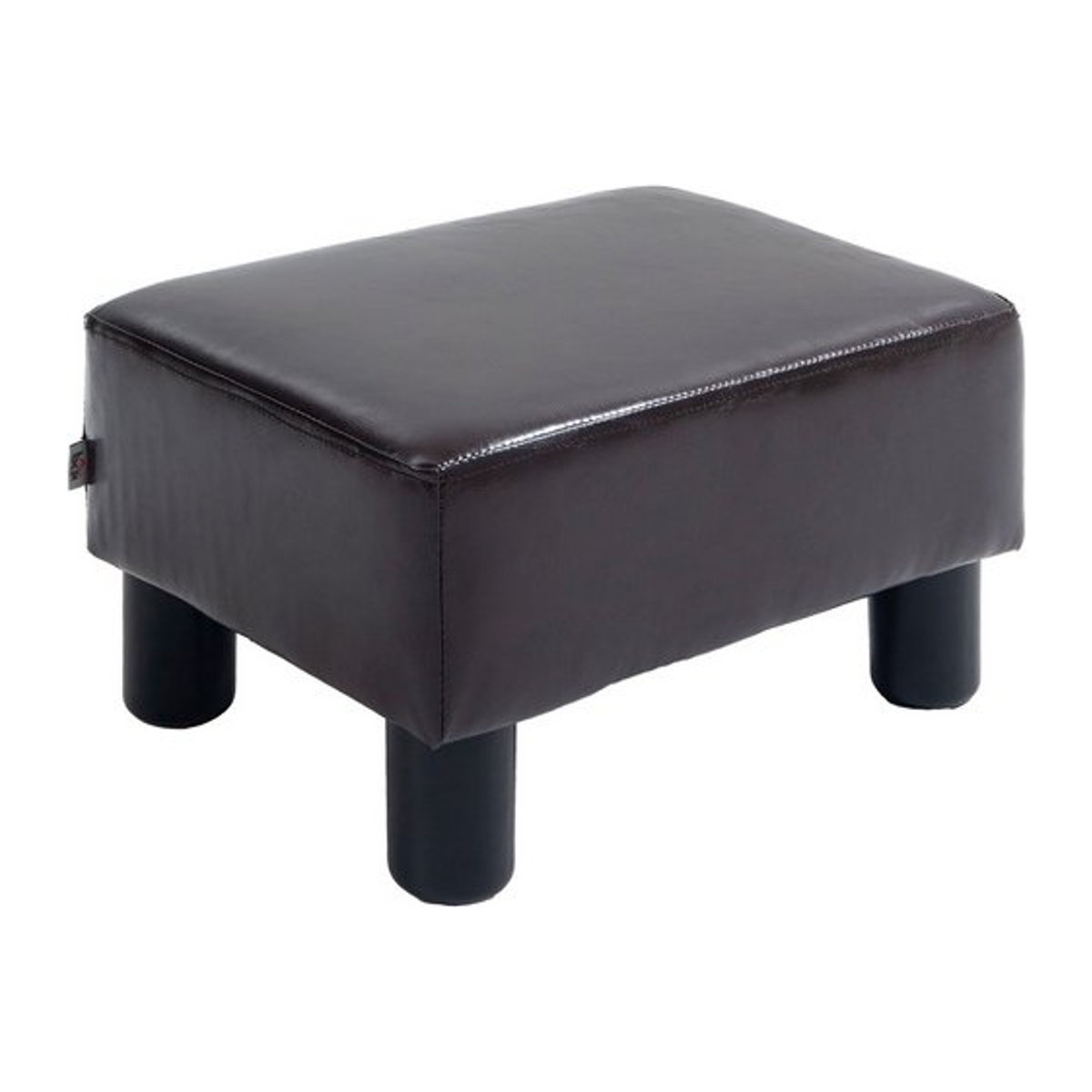 HOMCOM Polsterhocker aus Kunstleder in Braun, moderner Ottoman mit Holzgestell, B/T/H: 30 x 30 x 24 cm - Bild 3
