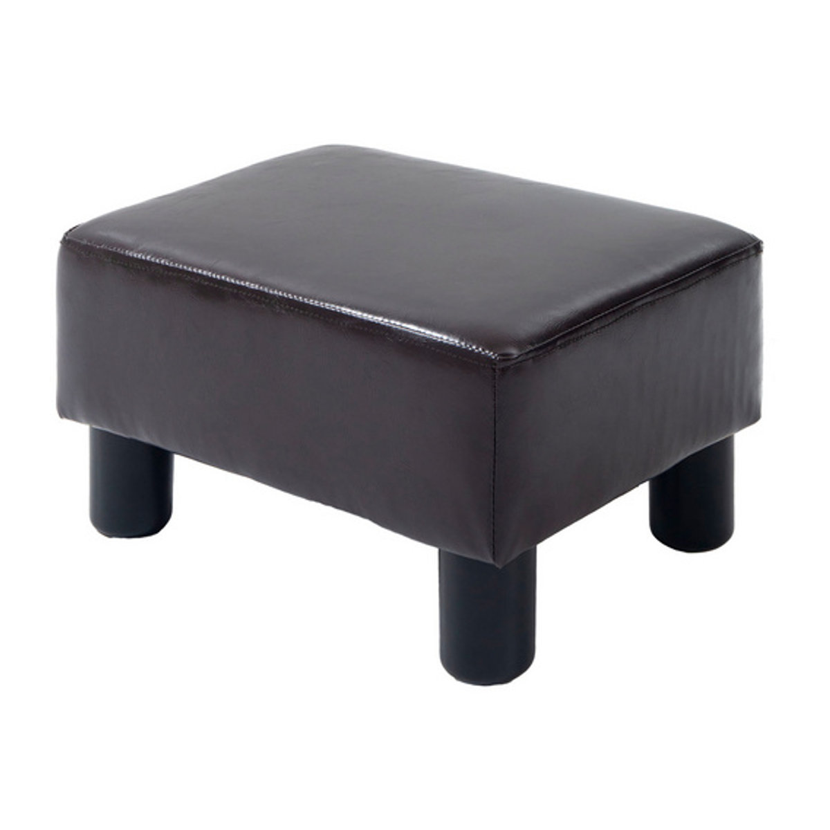 HOMCOM Polsterhocker aus Kunstleder in Braun, moderner Ottoman mit Holzgestell, B/T/H: 30 x 30 x 24 cm - Bild 5