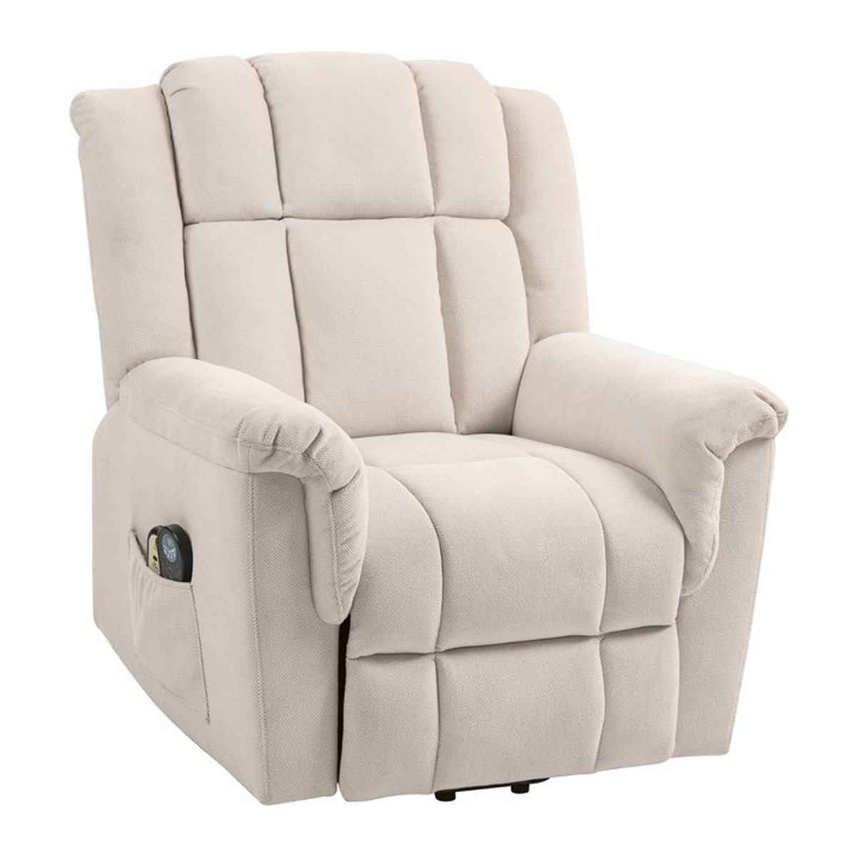 HOMCOM Relaxsessel mit Aufstehhilfe, elektrisch verstellbarer Massagesessel mit Heizung und Liegefunktion, Beige - Bild 1