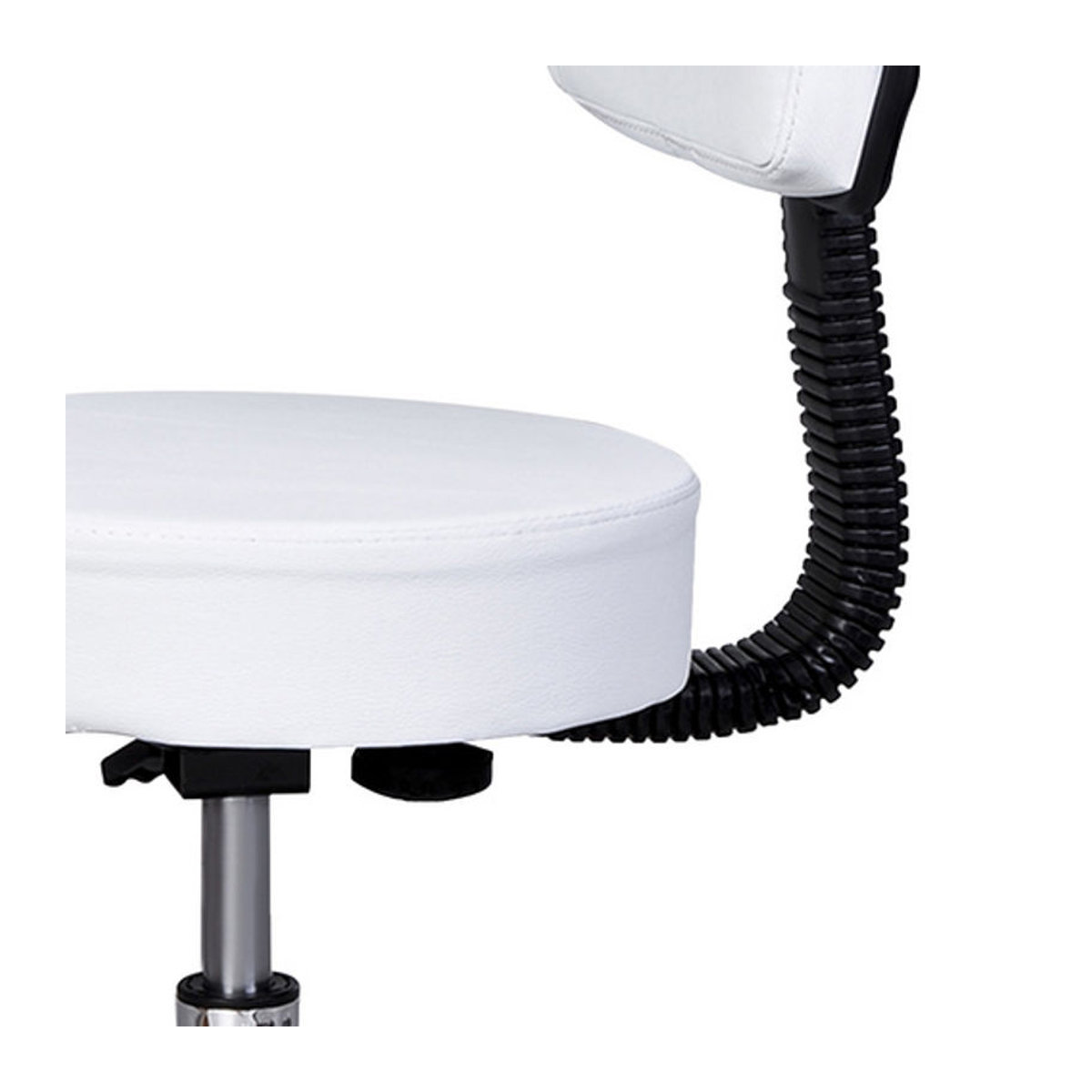 HOMCOM Rollhocker höhenverstellbar mit Rückenlehne und 360 Grad Drehung für Büro oder Salon, Weiß, B: 35 cm, H: 72-84 cm - Bild 5