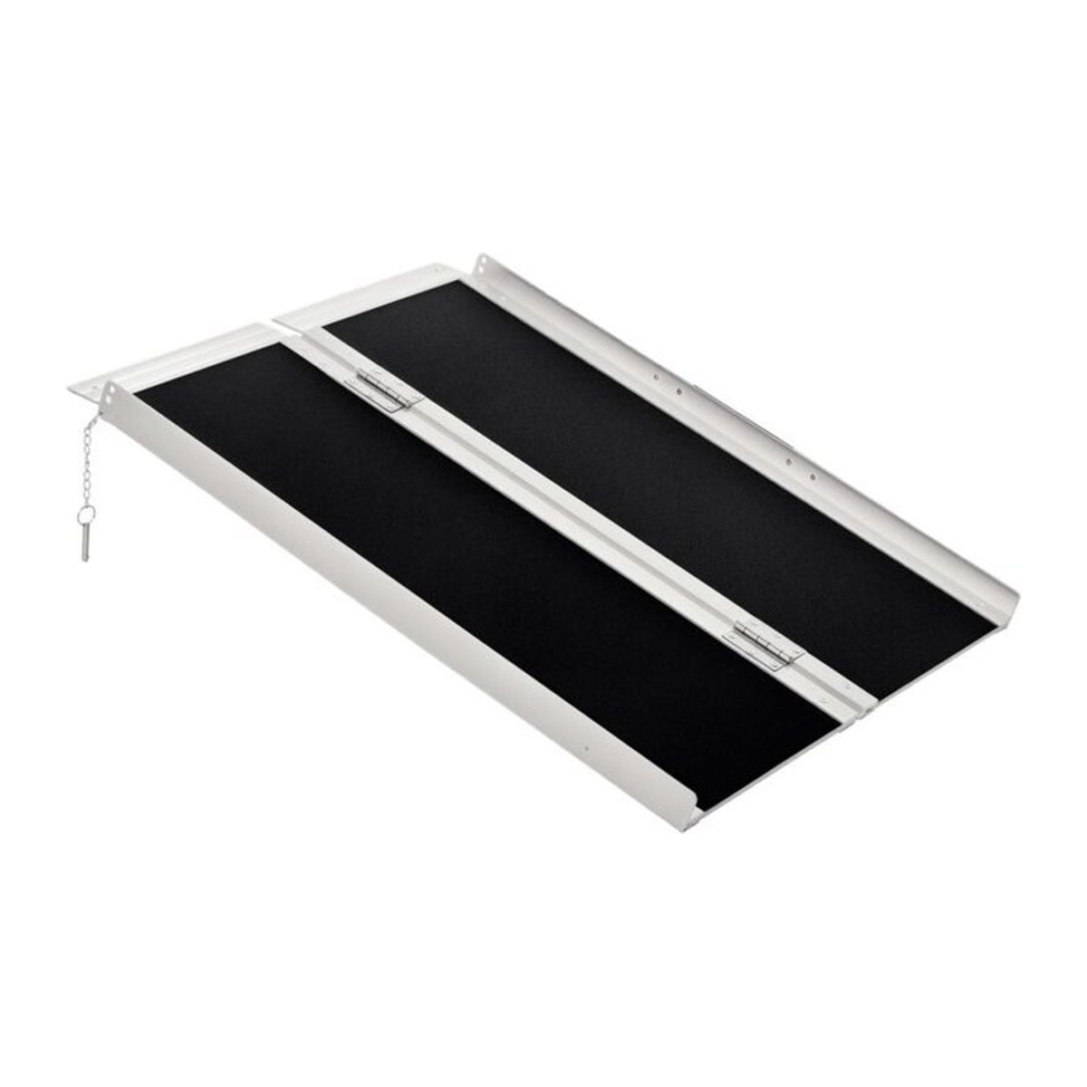 HOMCOM Rollstuhlrampe faltbar aus Aluminium mit Tragegriff, belastbar bis 270 kg, Schwarz, B/T/H: 93 x 73 x 5 cm - Bild 1