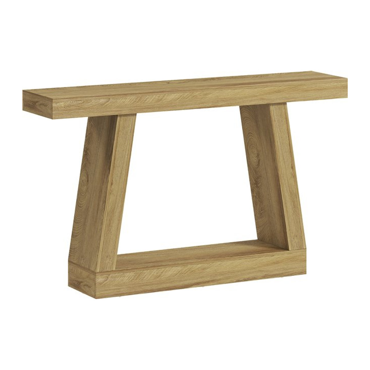 HOMCOM Rustikaler Konsolentisch aus Holz in Eiche Natur, 2-stufiger Flurtisch mit Stauraum, B/T/H: 140 x 30 x 83 cm - Bild 1