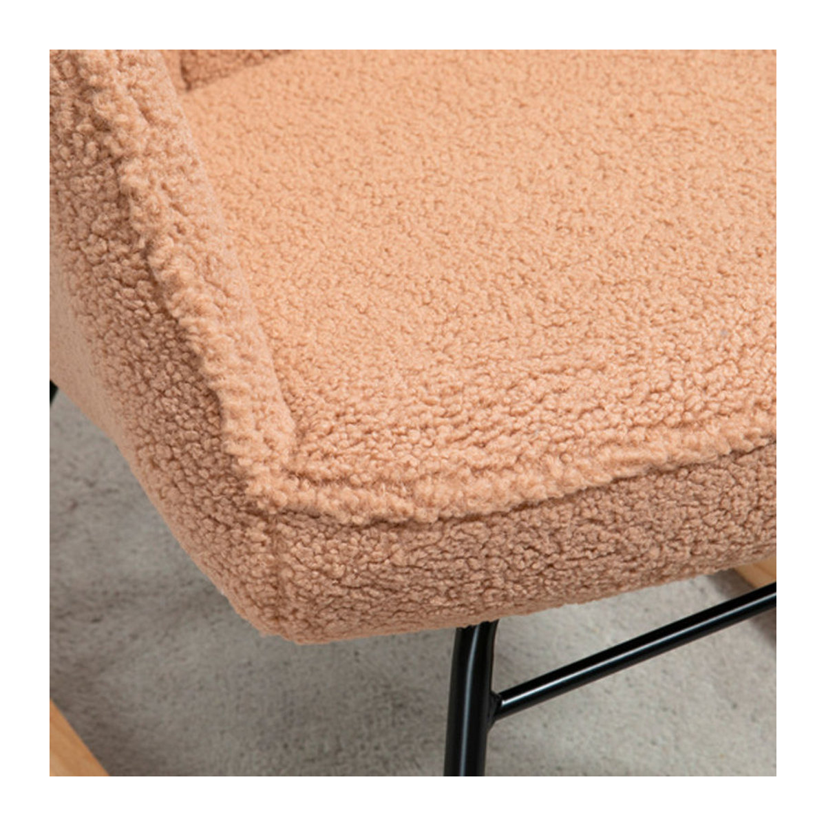 HOMCOM Schaukelstuhl als Relaxsessel in Braun mit Boucle-Stoff und Armlehnen, B/T/H: 71 x 92 x 101 cm - Bild 5