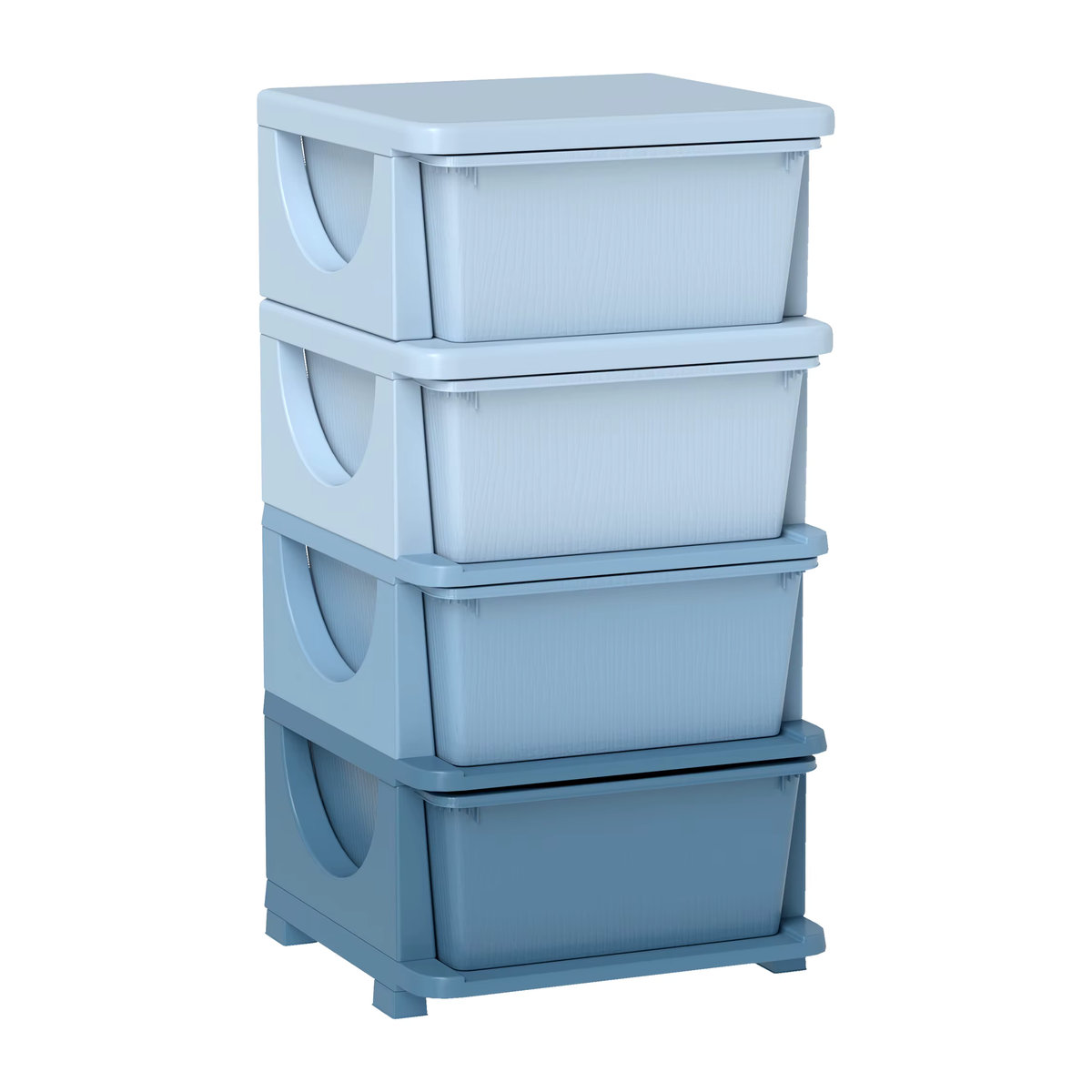 HOMCOM Schubladenschrank für Kinder in Blau mit vier Ebenen und Aufbewahrungsboxen aus Kunststoff - Bild 2
