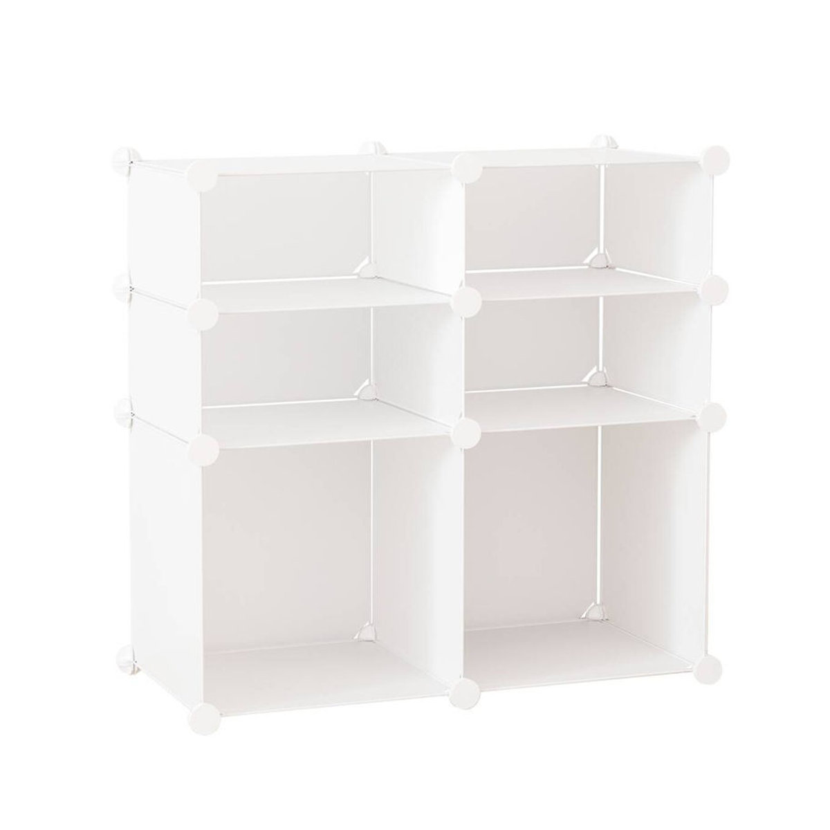 HOMCOM Schuhschrank aus Metall und Kunststoff in Weiß mit Drehtüren, B/H/T: 37 x 75 x 73 cm - Bild 1