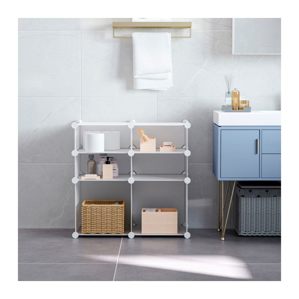 HOMCOM Schuhschrank aus Metall und Kunststoff in Weiß mit Drehtüren, B/H/T: 37 x 75 x 73 cm - Bild 2