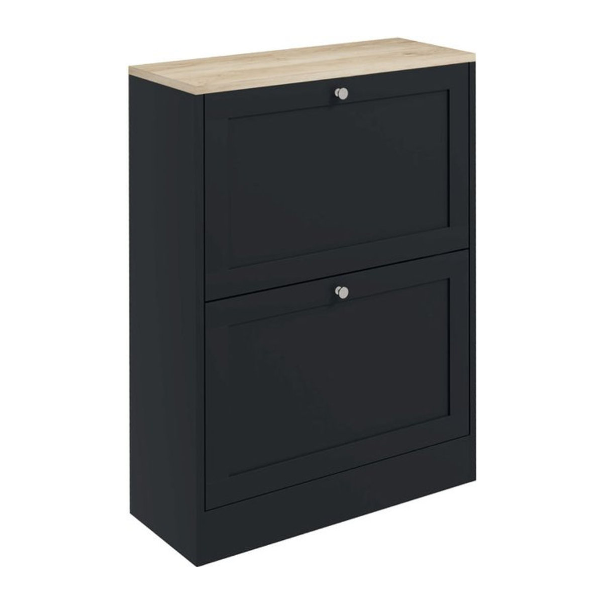 HOMCOM Schuhschrank Schwarz mit 2 Klappfächern und verstellbaren Einlegeböden für 12 Paar Schuhe, B/T/H: 60 x 23,5 x 80 cm - Bild 1