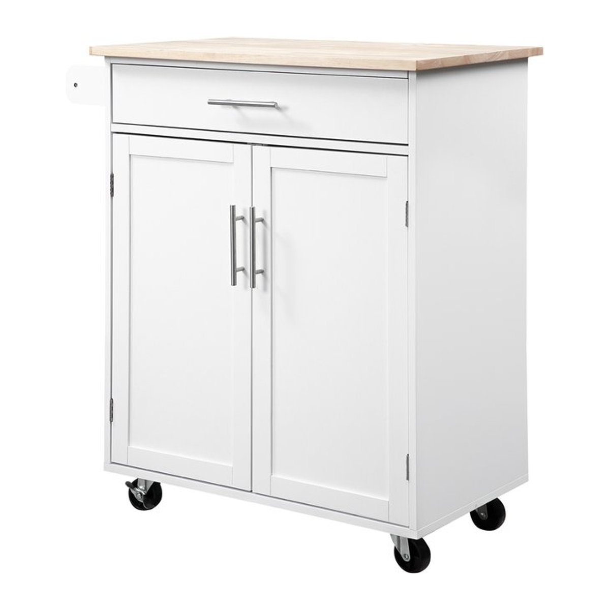 HOMCOM Servierwagen in Weiß mit Schublade, Schrank und Handtuchhalter, B: 83 cm, T: 45 cm, H: 91,5 cm - Bild 1