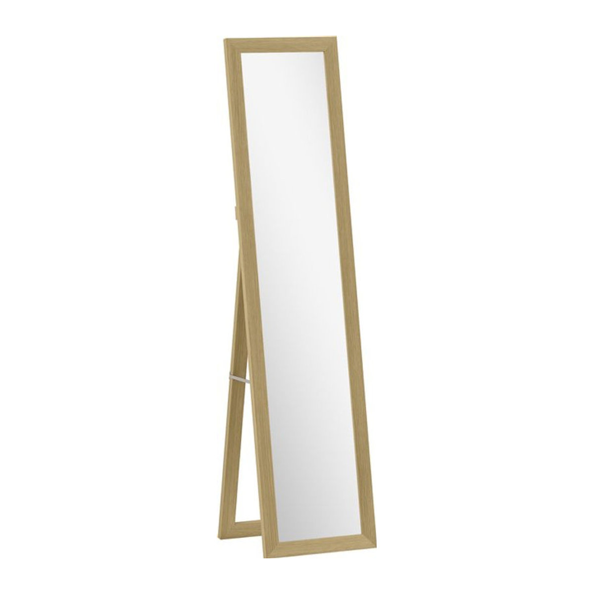 HOMCOM Standspiegel Eiche Natur als Ganzkörperspiegel mit Ständer, freistehender Ankleidespiegel in skandinavischem Design, Breite: 37 cm, Höhe: 157 cm - Bild 1