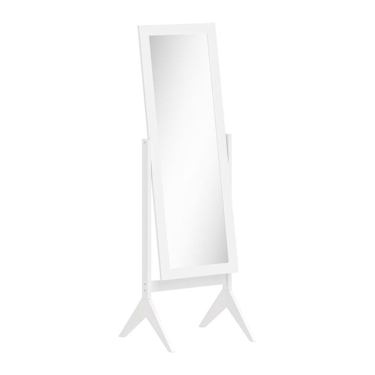 HOMCOM Standspiegel Ganzkörperspiegel mit erhöhten Füßen aus Holz in Weiß, B/T/H: 47 x 46 x 148 cm - Bild 1