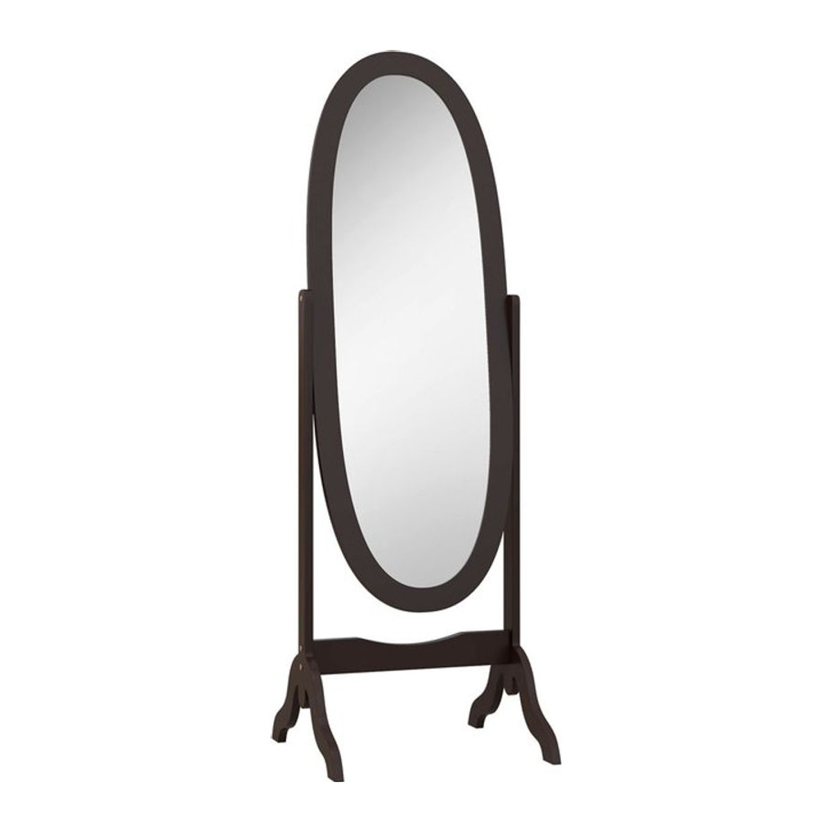 HOMCOM Standspiegel oval im Shabby-Chic Landhausstil aus Holz in Braun, neigbar, H x B x T: 147 x 48 x 46 cm - Bild 1
