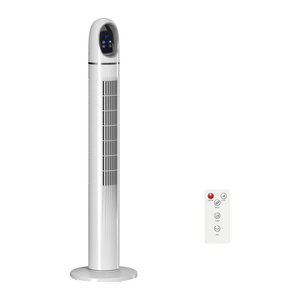 HOMCOM Turmventilator mit 70 Grad Oszillation, 3 Modi, 3 Geschwindigkeiten, 24-Stunden-Timer, LED-Display und Fernbedienung, Höhe: 111 cm, Weiß
