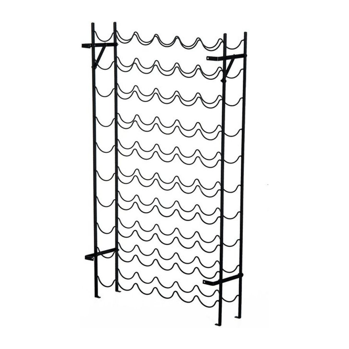 HOMCOM Weinregal aus Metall für 60 Flaschen, wandmontierbares Weinflaschenregal in Schwarz, B/H/T: 20,5 x 118 x 3,8 cm - Bild 1