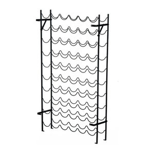 HOMCOM Weinregal aus Metall für 60 Flaschen, wandmontierbares Weinflaschenregal in Schwarz, B/H/T: 20,5 x 118 x 3,8 cm