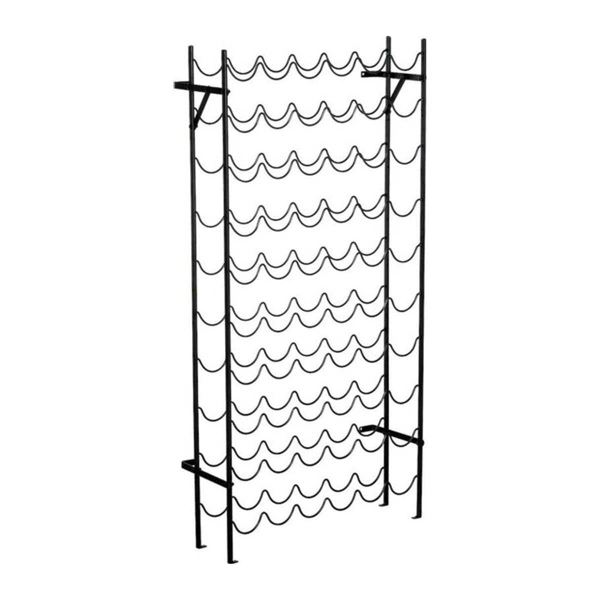 HOMCOM Weinregal aus Metall für 60 Flaschen, wandmontierbares Weinflaschenregal in Schwarz, B/H/T: 20,5 x 118 x 3,8 cm - Bild 3