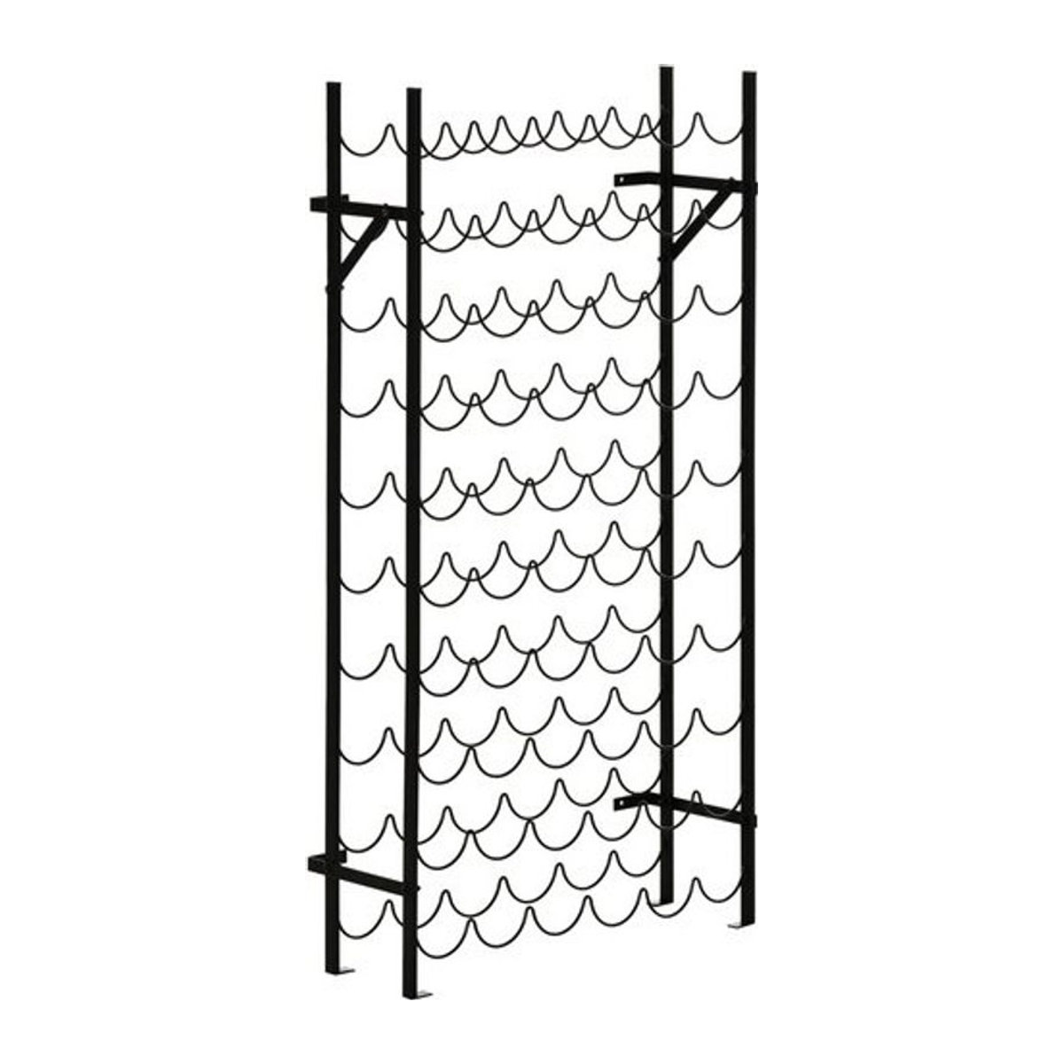 HOMCOM Weinregal aus Metall für 60 Flaschen, wandmontierbares Weinflaschenregal in Schwarz, B/H/T: 20,5 x 118 x 3,8 cm - Bild 6