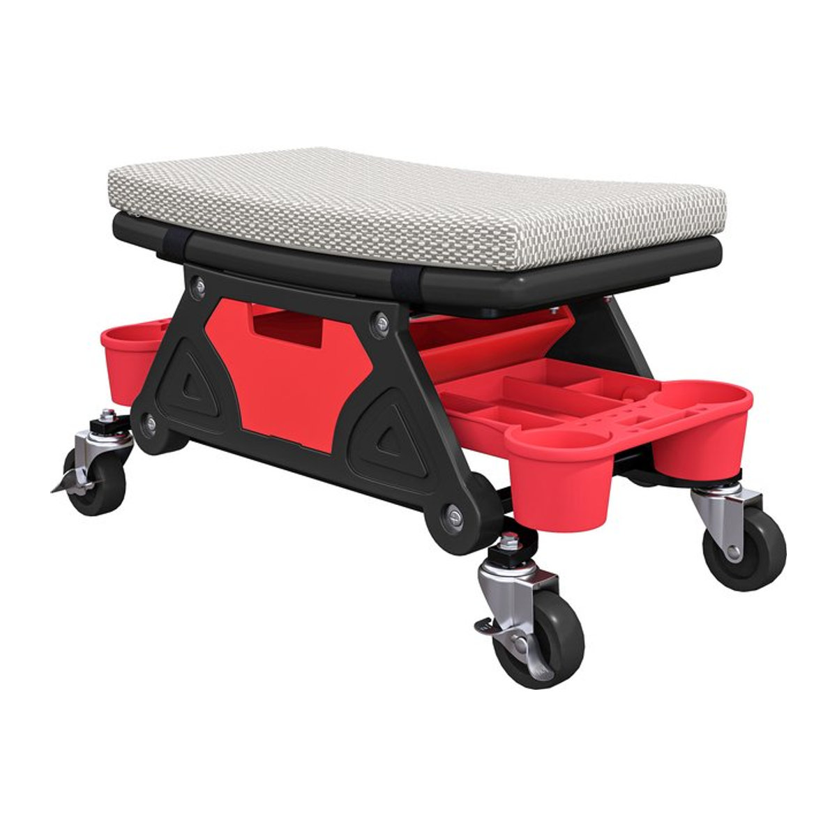 HOMCOM Werkstatthocker mit Rollen und Schublade in Grau, Höhe: 35 cm, belastbar bis 135 kg - Bild 1