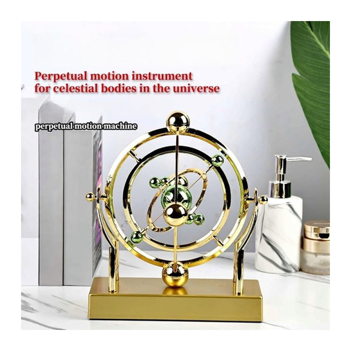Home Decor Crafts Celestial Orbit Pendel Gold Metall Kinetische Kunst-Schreibtischdekoration Astronomie-Modell Geometrische Skulptur - Bild 1