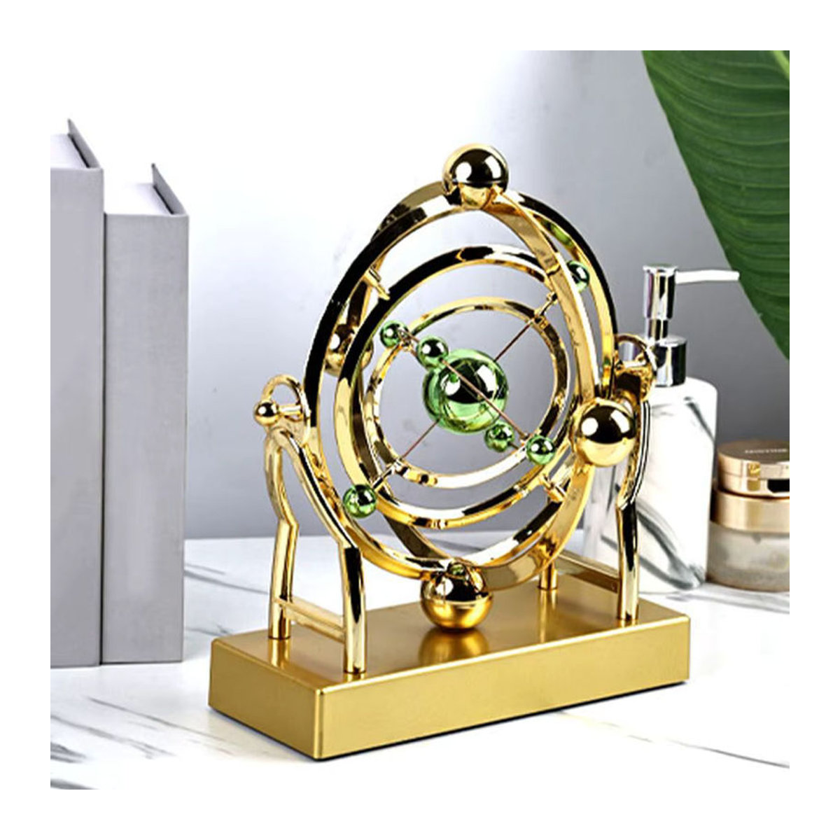 Home Decor Crafts Celestial Orbit Pendel Gold Metall Kinetische Kunst-Schreibtischdekoration Astronomie-Modell Geometrische Skulptur - Bild 3