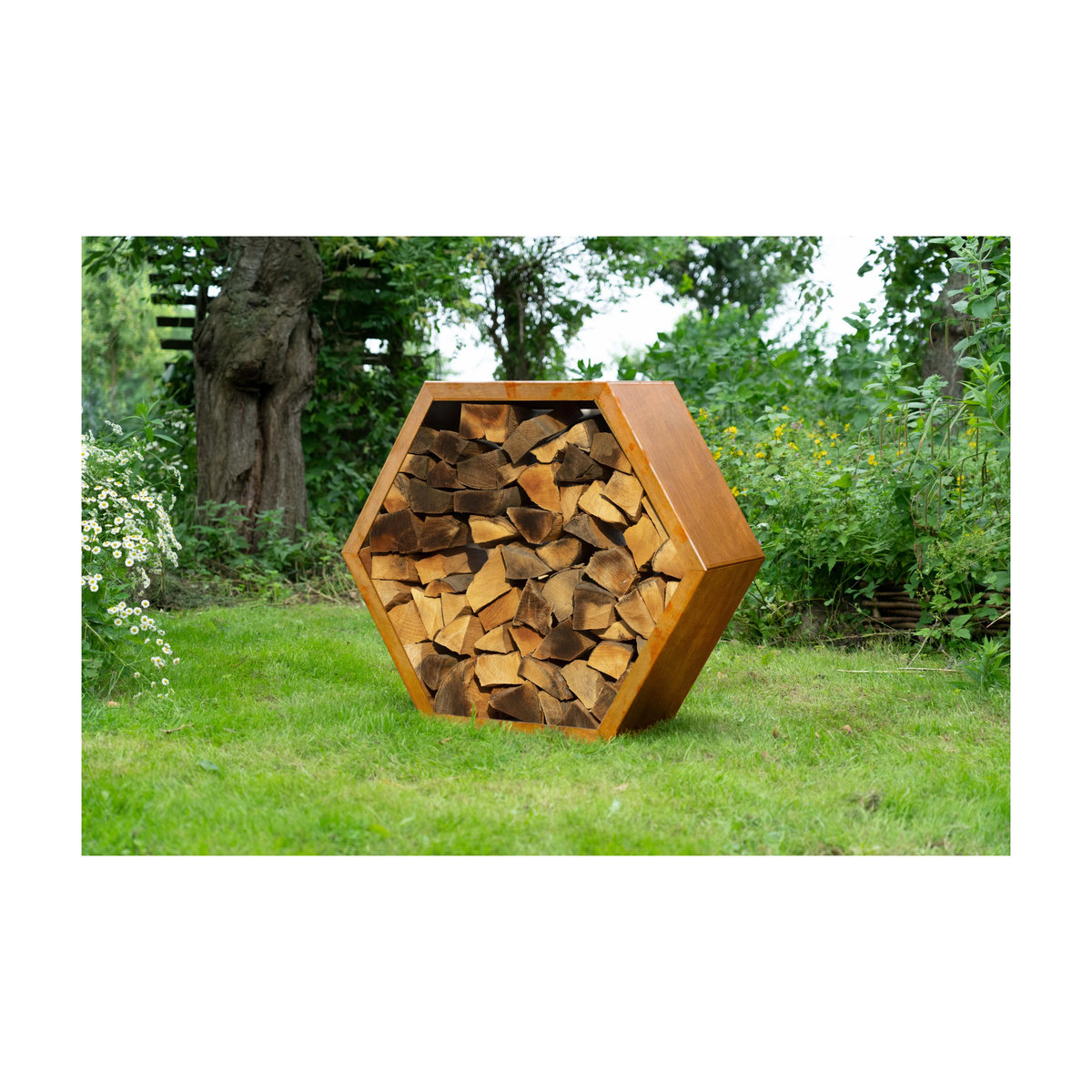 HOME DELUXE Kaminholzregal ANTARES in Braun mit Edelrost-Optik, B/T/H: 80 x 43 x 92 cm - Bild 4