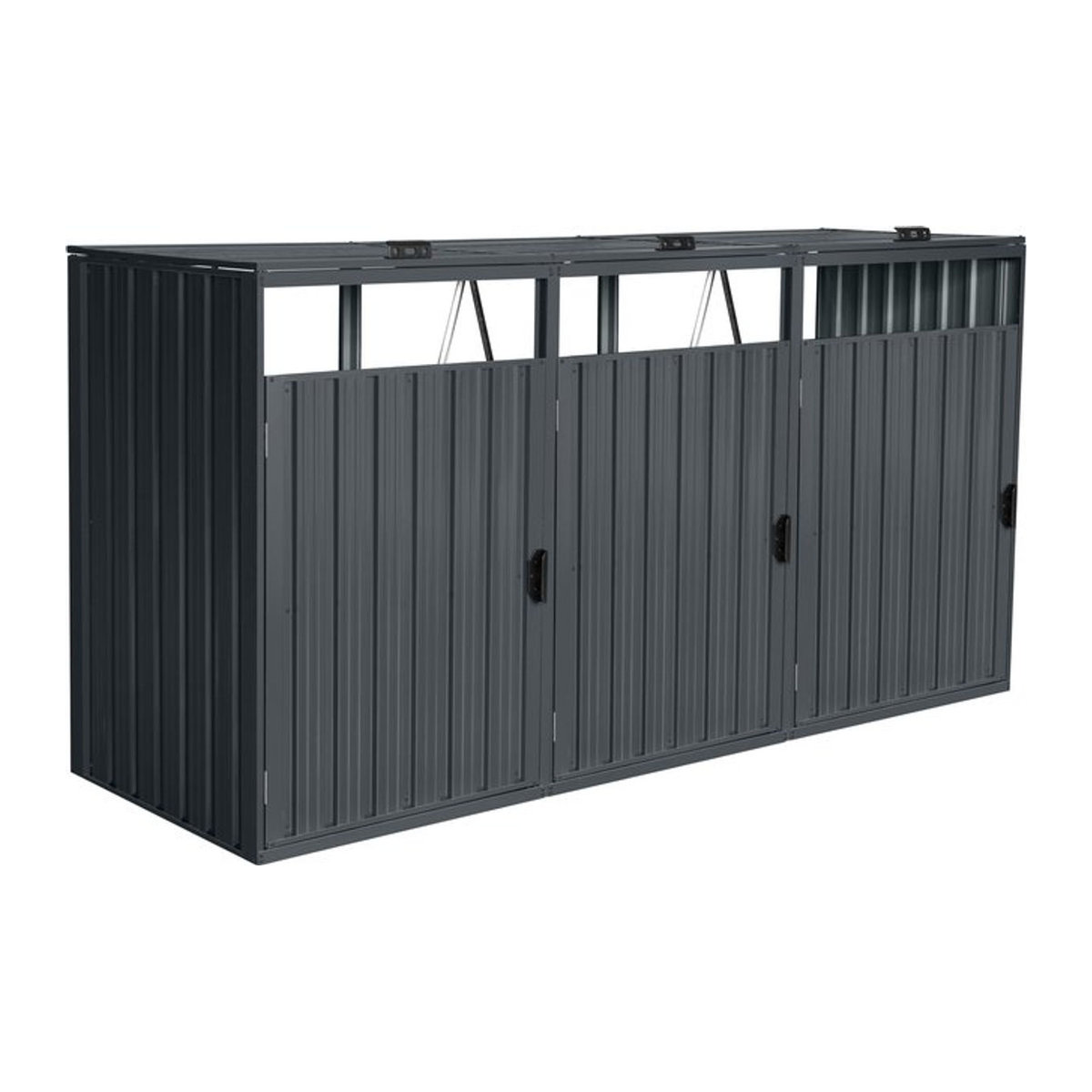 Home Deluxe Mülltonnenbox CUBO für 3 x 240 L in Grau - Bild 1