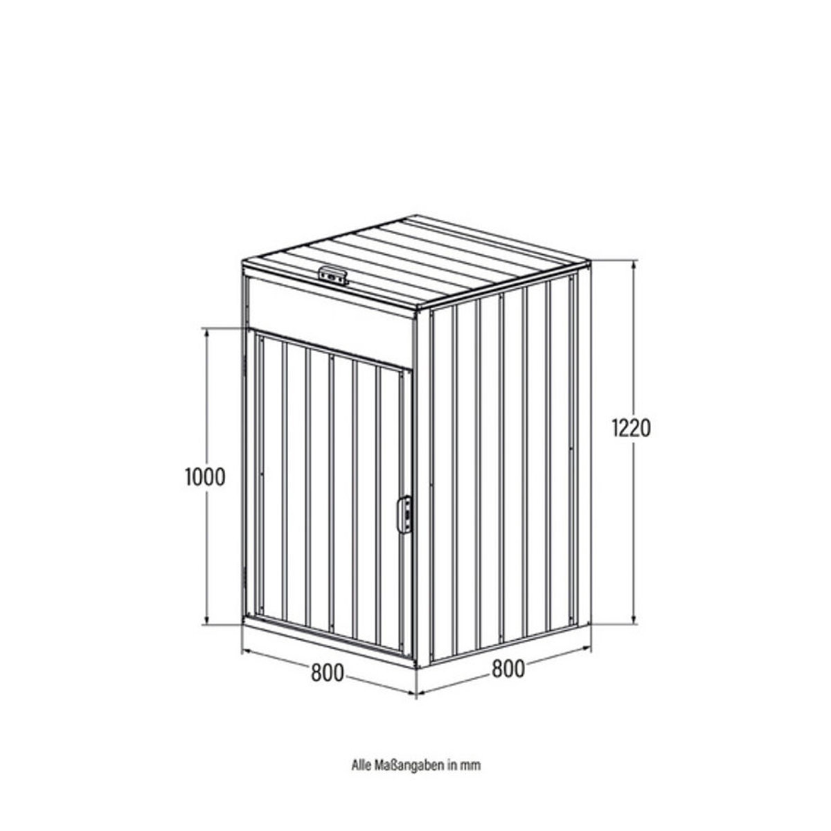 Home Deluxe Mülltonnenbox CUBO für 4 Mülltonnen à 240L in Grau - Bild 1