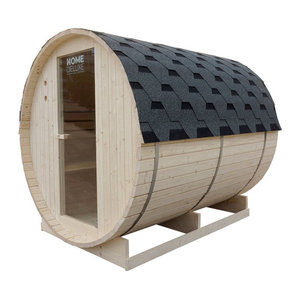 HOME DELUXE Outdoor Fasssauna LAHTI XL aus Fichtenholz in Beige, B/H/T: 195 x 220 x 480 cm