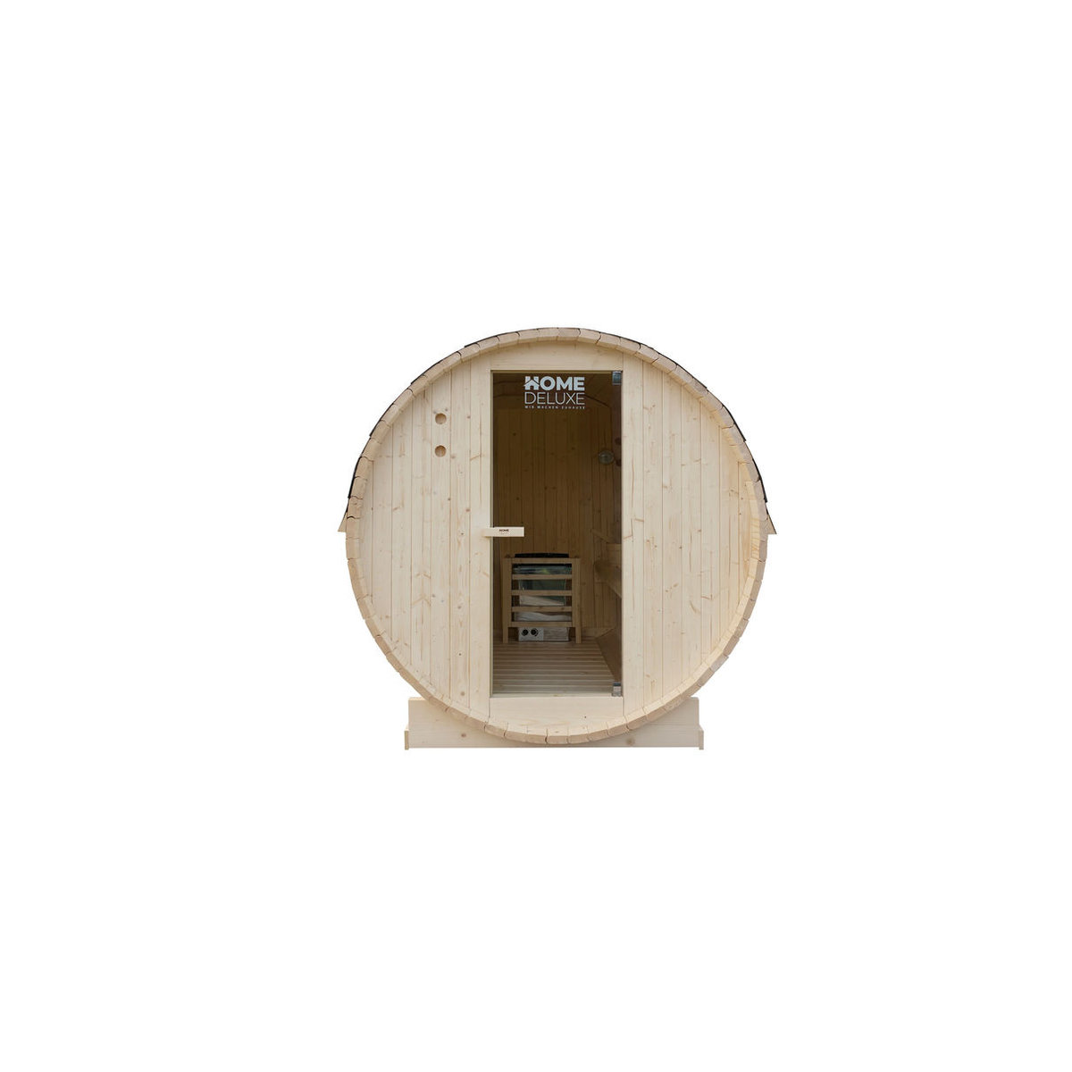 HOME DELUXE Outdoor Fasssauna LAHTI XL aus Fichtenholz in Beige, B/H/T: 195 x 220 x 480 cm - Bild 3