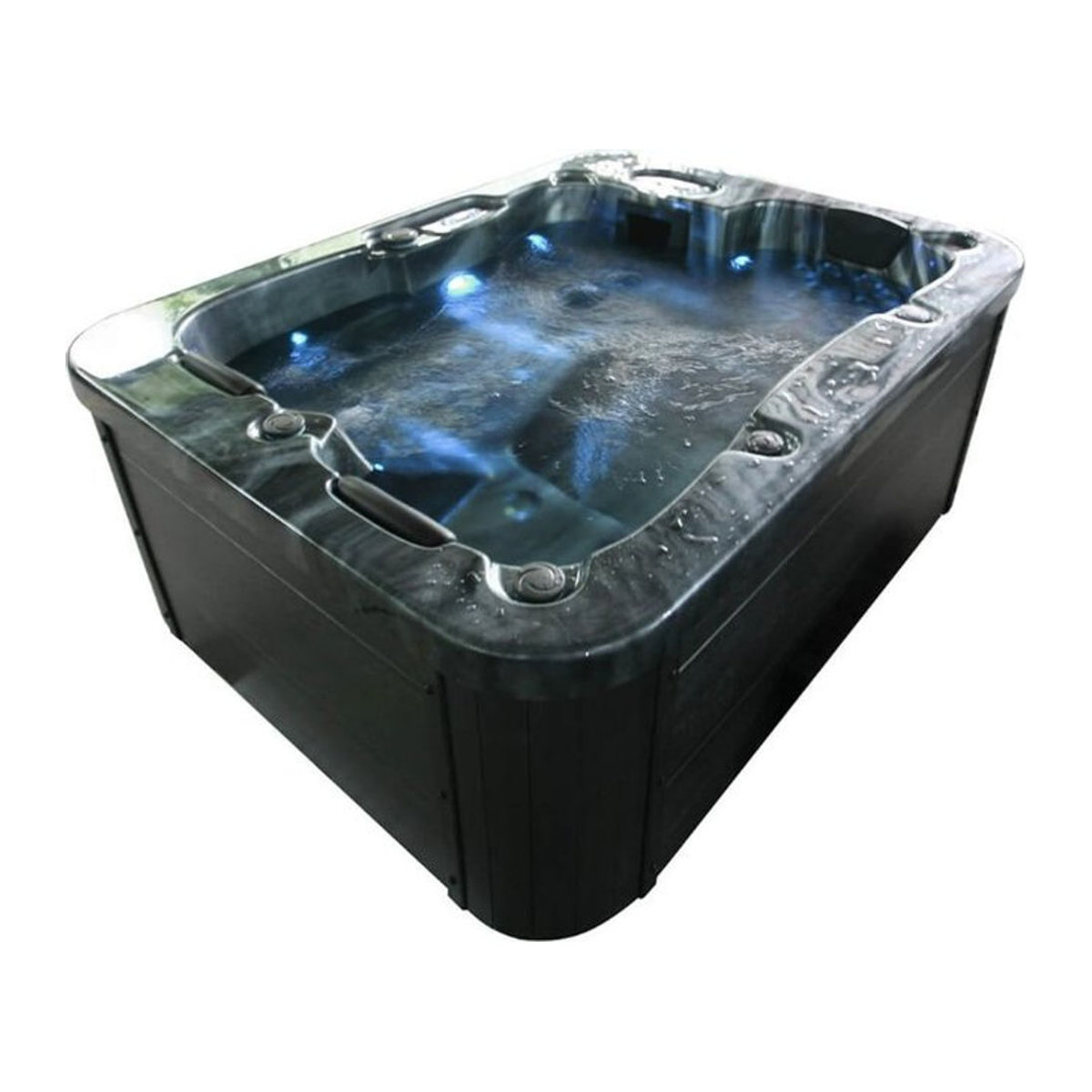 Home Deluxe Outdoor Whirlpool Black Marble Pure in Schwarz aus Mineralguss mit Marmor-Optik - Bild 1