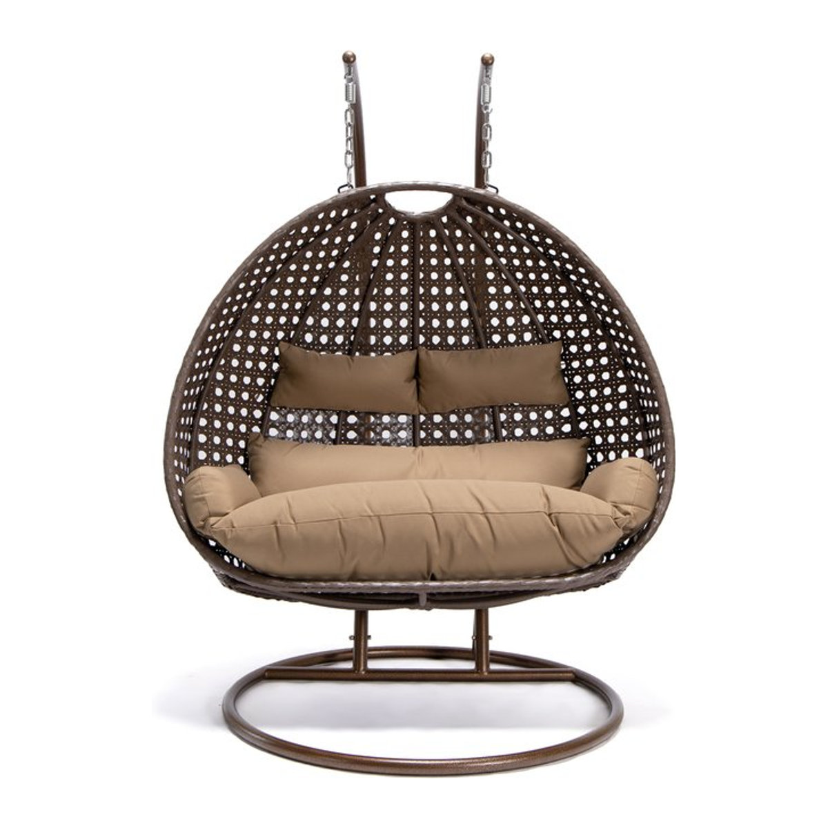 HOME DELUXE Polyrattan Hängesessel TWIN für 2 Personen in Braun - Bild 1