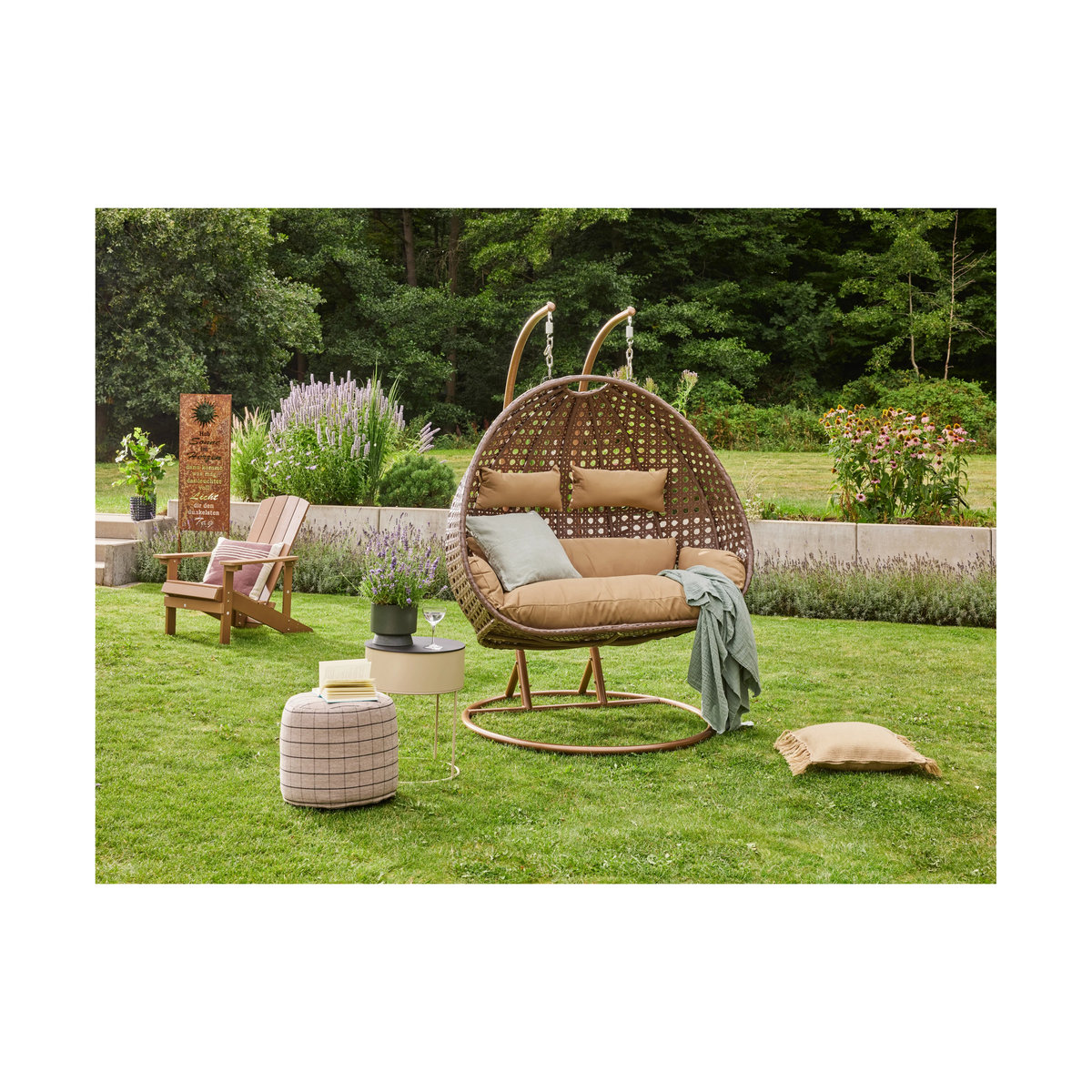 HOME DELUXE Polyrattan Hängesessel TWIN für 2 Personen in Braun - Bild 2