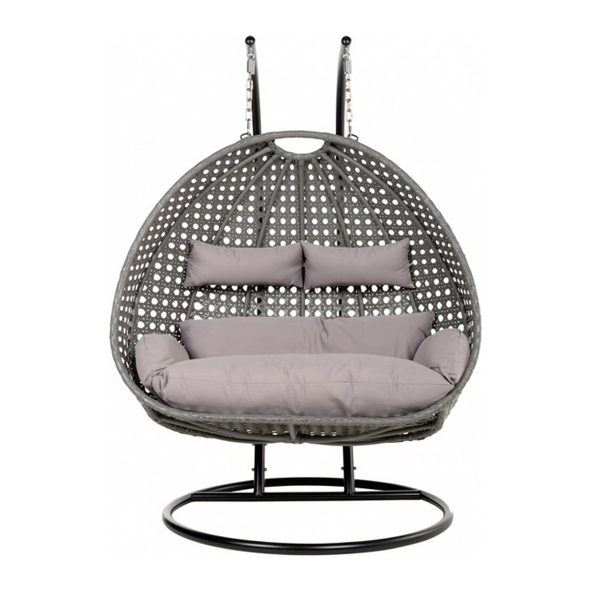 HOME DELUXE Polyrattan Hängesessel TWIN für 2 Personen in Grau - Bild 1