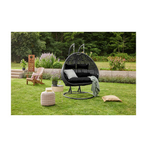 Home Deluxe Polyrattan Hängesessel TWIN in Schwarz