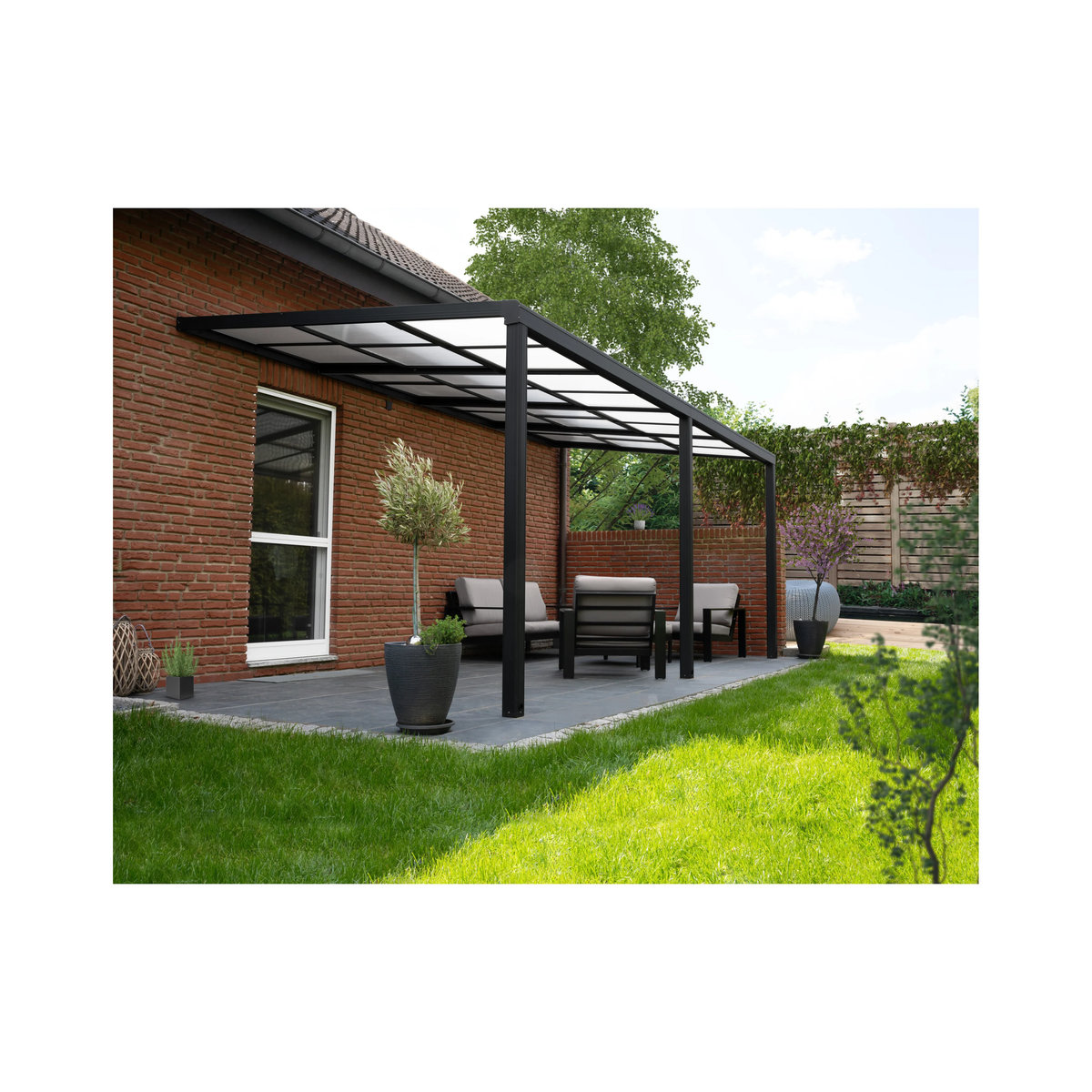 HOME DELUXE Terrassenüberdachung SOLIS Deluxe in Grau, B: 579 cm, T: 295 cm, H: 233 bis 272 cm - Bild 2