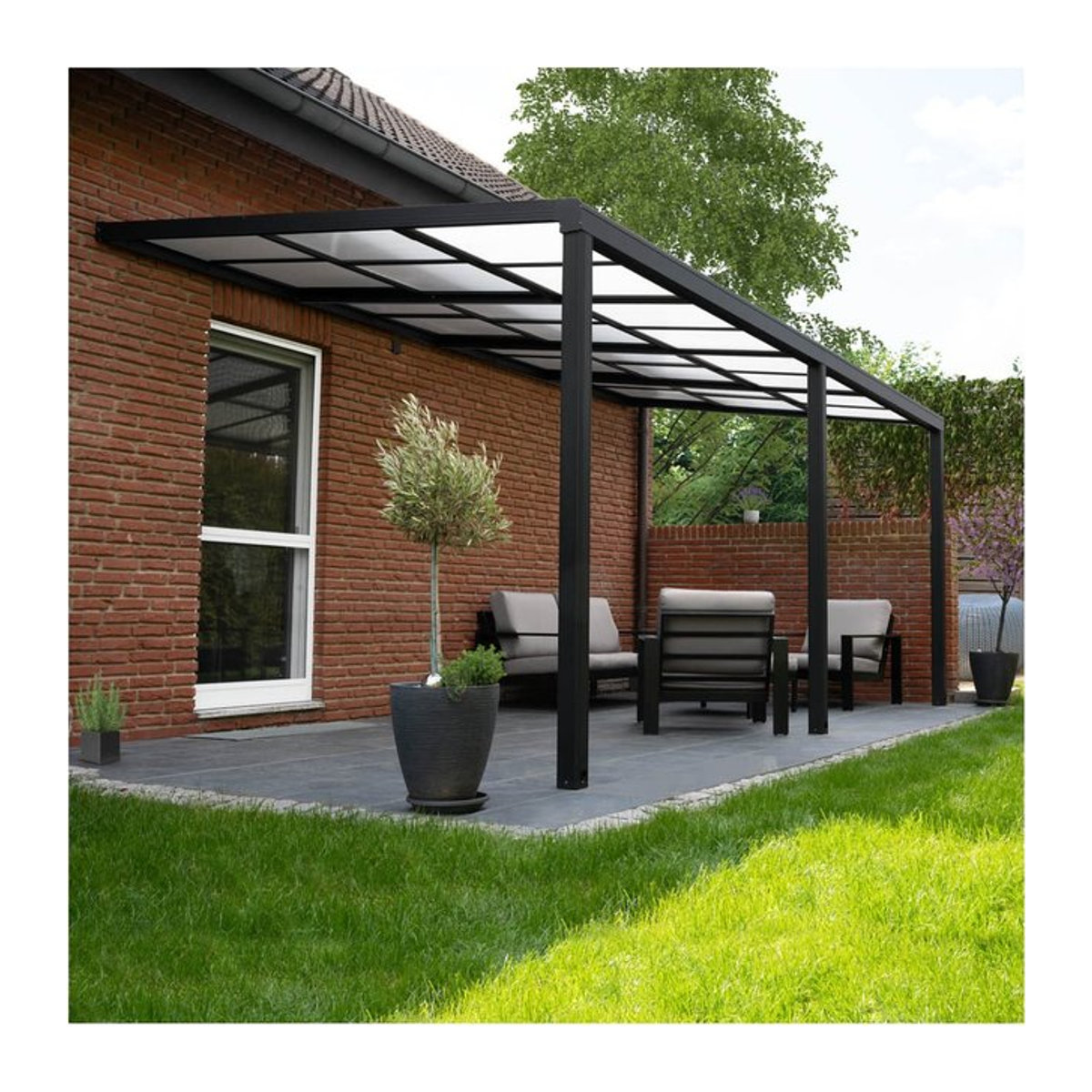 HOME DELUXE Terrassenüberdachung SOLIS Deluxe in Grau, B: 579 cm, T: 295 cm, H: 233 bis 272 cm - Bild 3