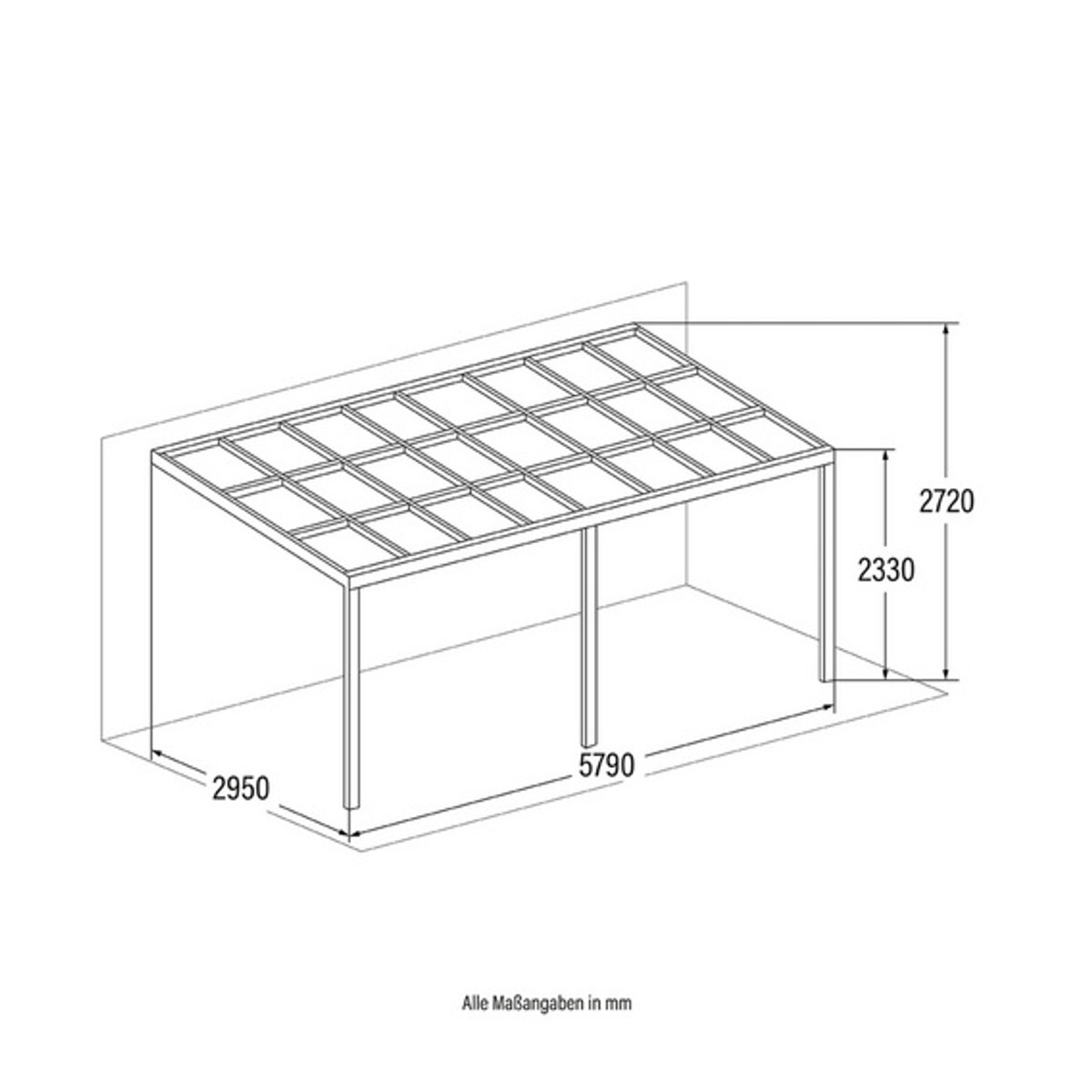 HOME DELUXE Terrassenüberdachung SOLIS Deluxe in Grau, B: 579 cm, T: 295 cm, H: 233 bis 272 cm - Bild 4