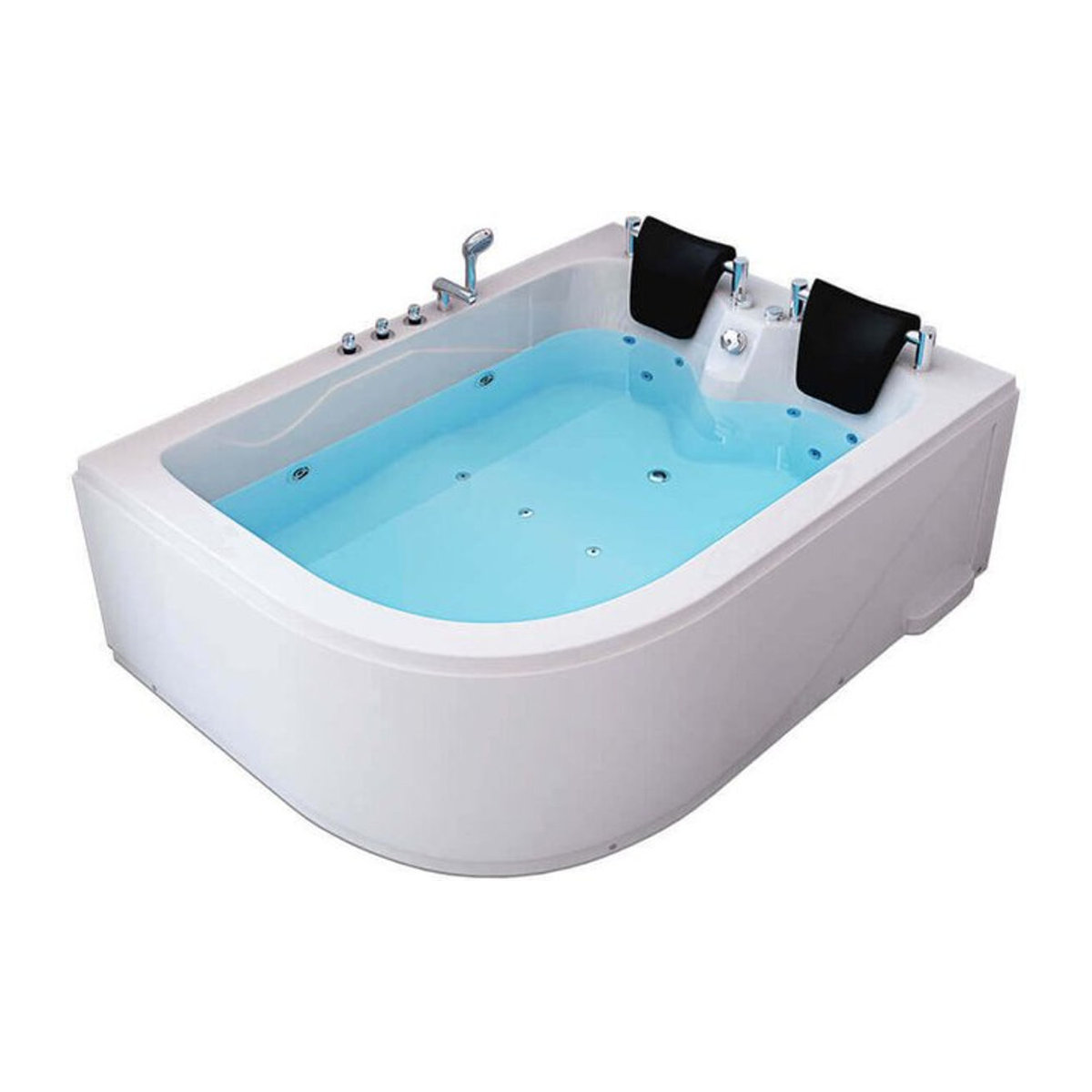 Home Deluxe Whirlpool Blue Ocean XL für 2 Personen, Weiß/Blau, B/T/H: 180 x 120 x 65 cm, Anschlag links - Bild 2