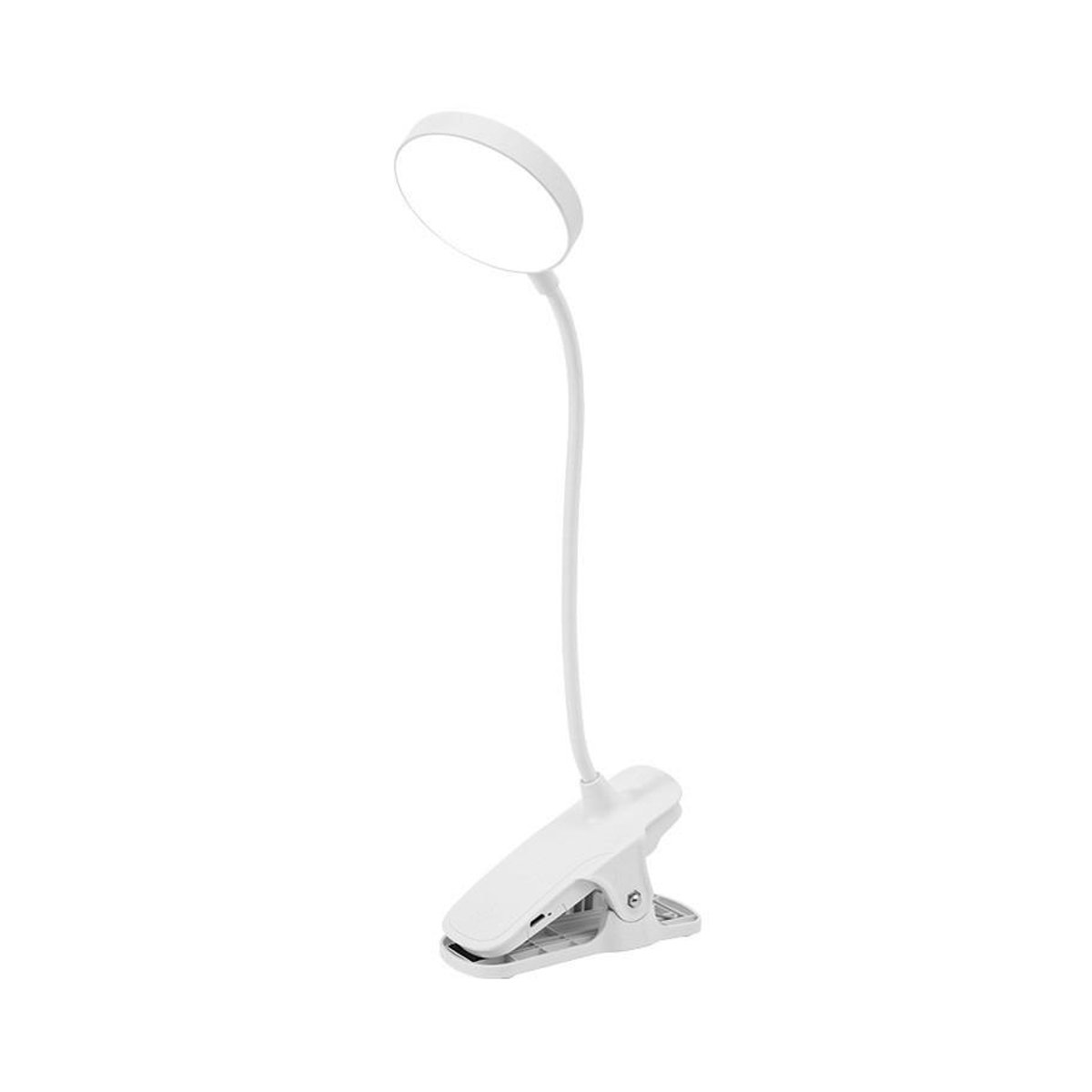 Home museum LED-Schreibtischlampe mit 3 Beleuchtungsmodi, wiederaufladbares Clip-Nachtlicht in Weiß - Bild 4