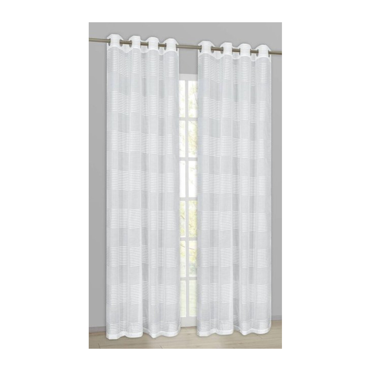 home Topline Ösenvorhang Mina semi-transparent weiß B: 135 cm, H: 245 cm - Bild 1