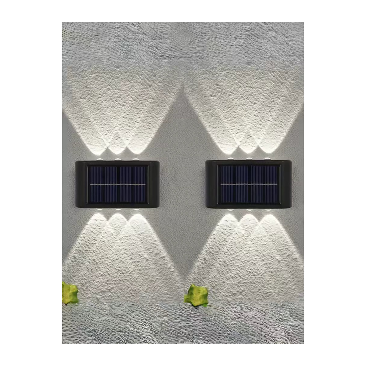 HOMEFISH Solar-LED-Außenwandleuchte in Schwarz mit Dämmerungssensor, wasserdichte minimalistische Zaunlampe für Garten, Hof und Terrasse - Bild 1