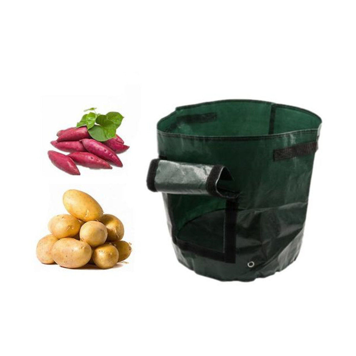 HOMEKA Anbaubeutel für Kartoffeln, Tomaten und Gemüse in Grün, 10 Gallon aus Kunststoff - Bild 5