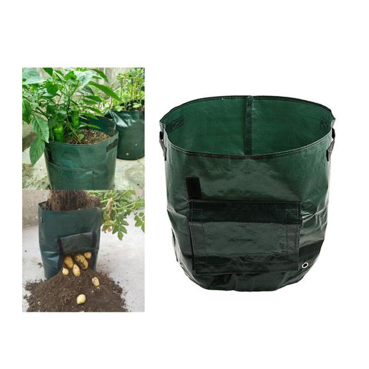 HOMEKA Anbaubeutel für Kartoffeln, Tomaten und Gemüse in Grün, 10 Gallon aus Kunststoff - Bild 6