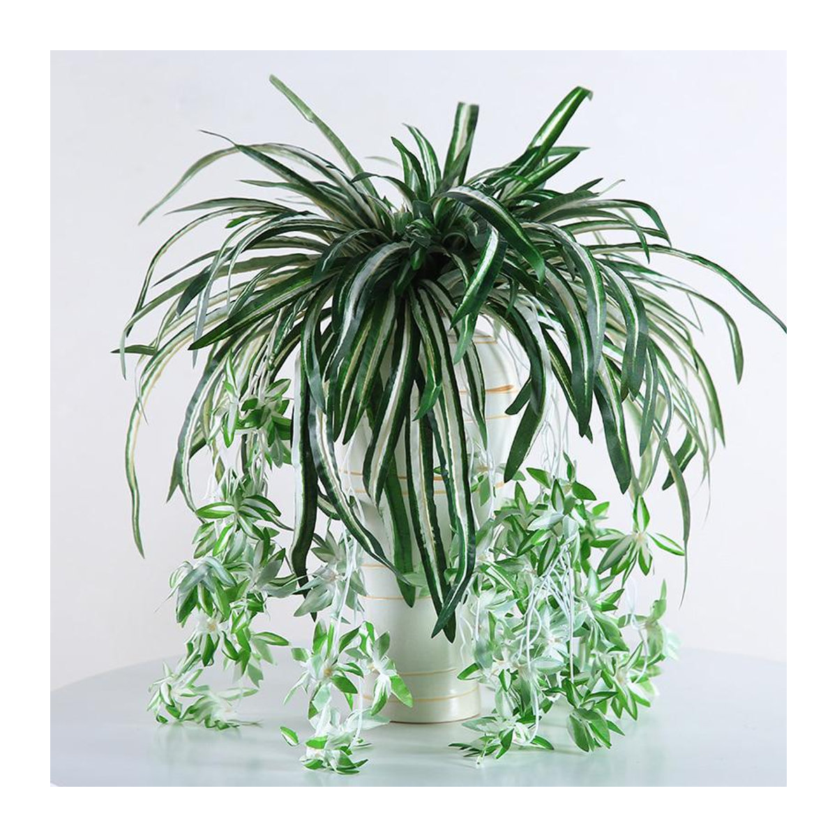Homelife03 Künstliche Chlorophytum Hängepflanze in Grün, 65 cm Wandbehang aus Kunststoff - Bild 2