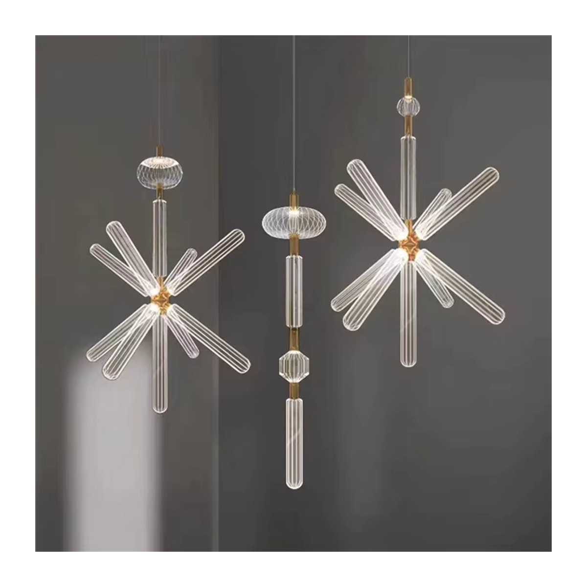 HomeLover Cipher Multi Pendelleuchte aus klarem Glas im modernen Design - Bild 1