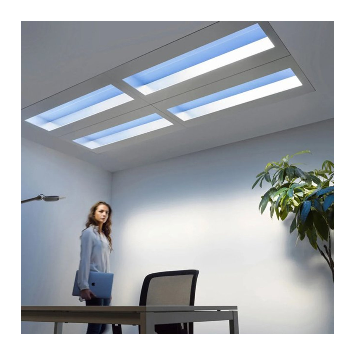 HomeLover Deckenlampe Blauer Himmel in Blau und Weiß aus Aluminium für Badezimmer, Küche oder Kinderzimmer im minimalistischen Design - Bild 1