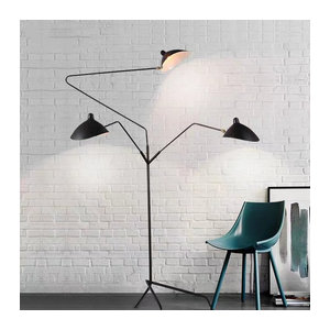 HomeLover Industrielle LED Bogenlampe im Stativ-Design aus Metall in Schwarz