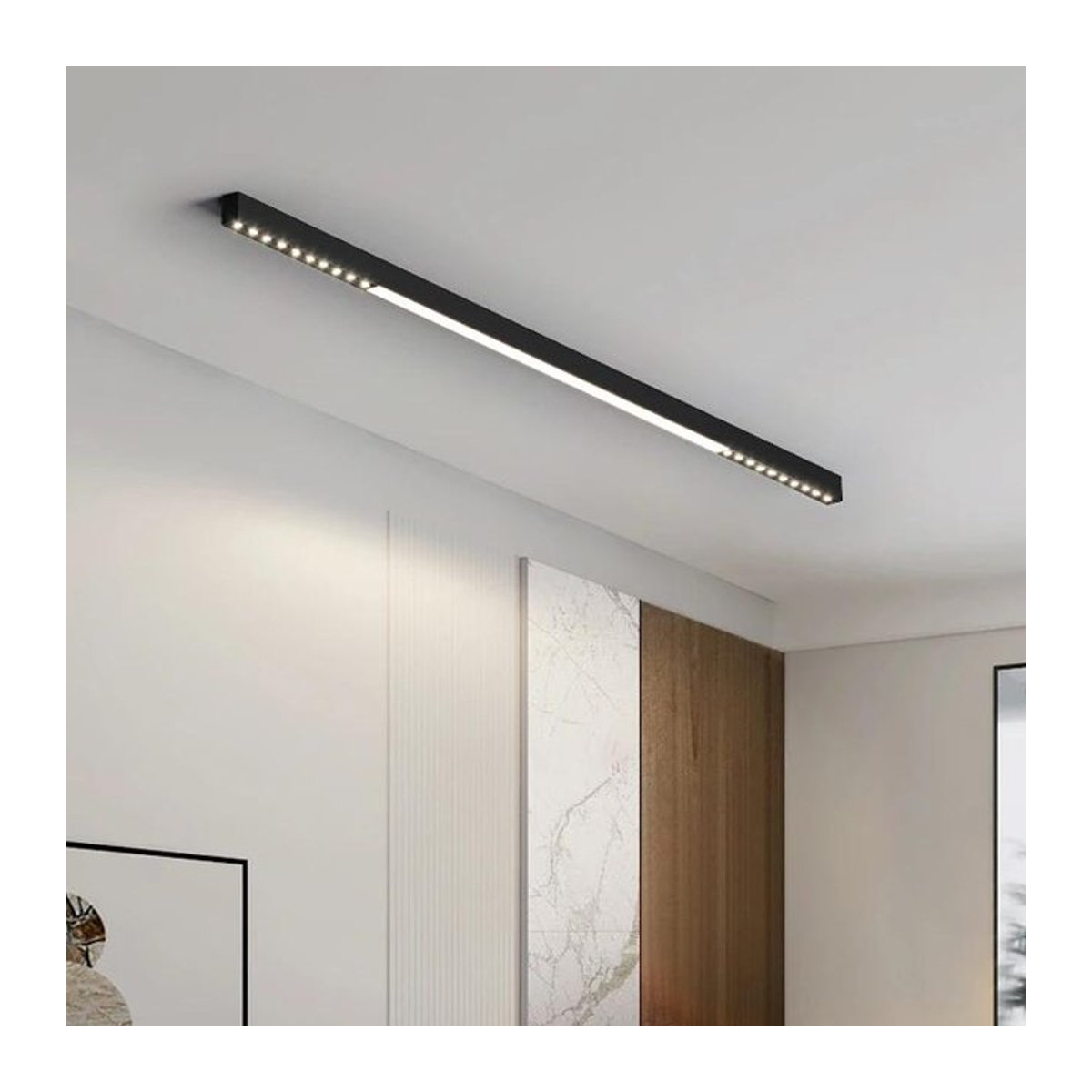HomeLover LED Deckenlampe aus Aluminium in Schwarz, minimalistische lineare Gitterlampe für Wohnzimmer, Esszimmer oder Schlafzimmer - Bild 1